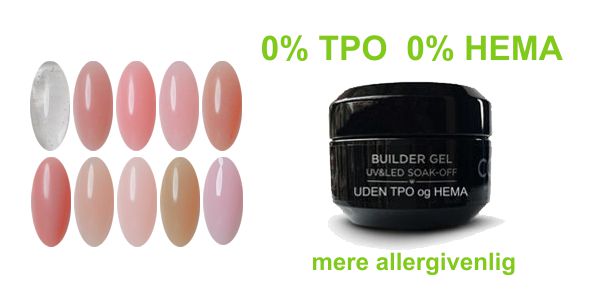 Lav negle med buildergel uden TPO og HEMA akrylat - k&oslash;b her